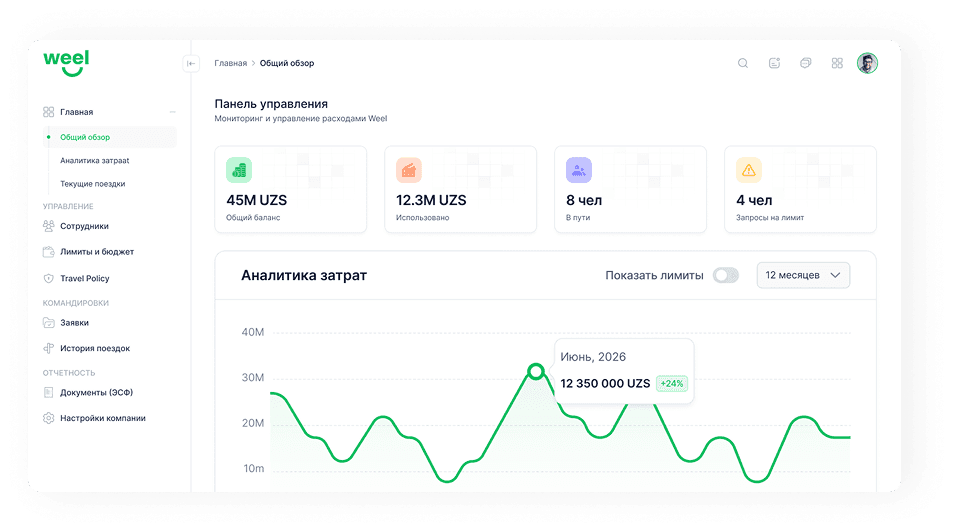 Weel dashboard preview